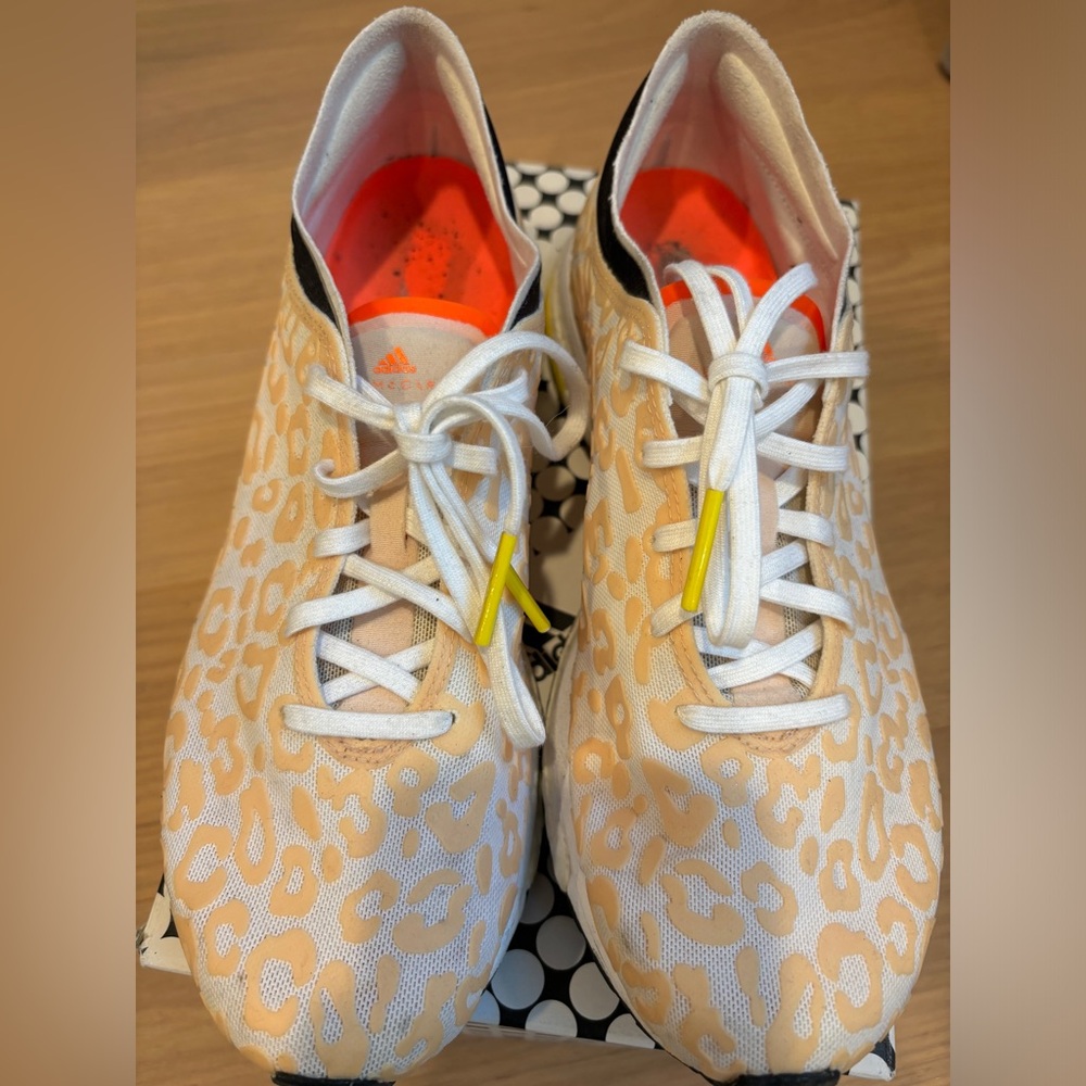 STELLA MCARTNEY X ADIDAS Peach Leopard Print Sneakers! Size 7.5!